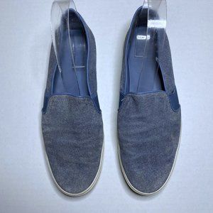 Vince Womens Size 8 M Blue Suede Leather Slip On Sneakers Shoes Platform Casual